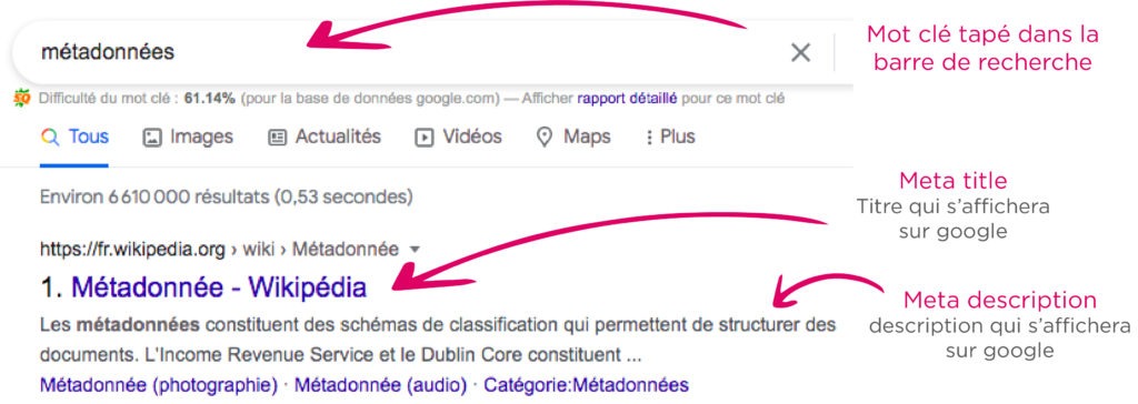 metadonnées : article seo